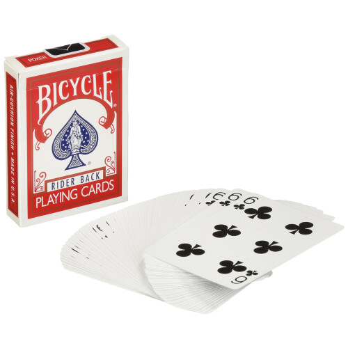 MMS Assortered Red Back Bicycle One Way Testcing Deck (Assorted Values)