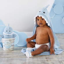 Baby Aspen Lad finnen begynde 4 pc badetid gave s?t baby haj h?tte h?ndkl?de nyf?dt 0-9 m?neder bl?