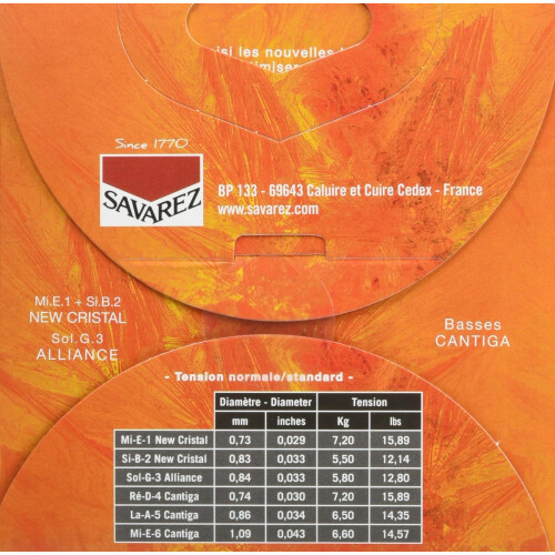 Savarez Cr?ation Cantiga Standard Tension  Classical Guitar Strings Se 1