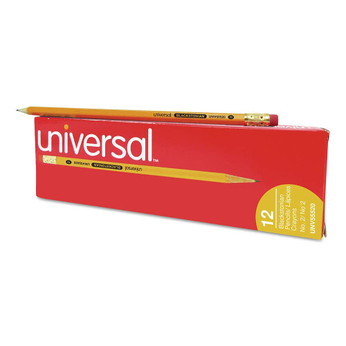Universal Καθολικό μολύβι Blackstonian 55520, HB #2, Μέτρια Μαλακή, Κίτρινο, Δώδεκα 2