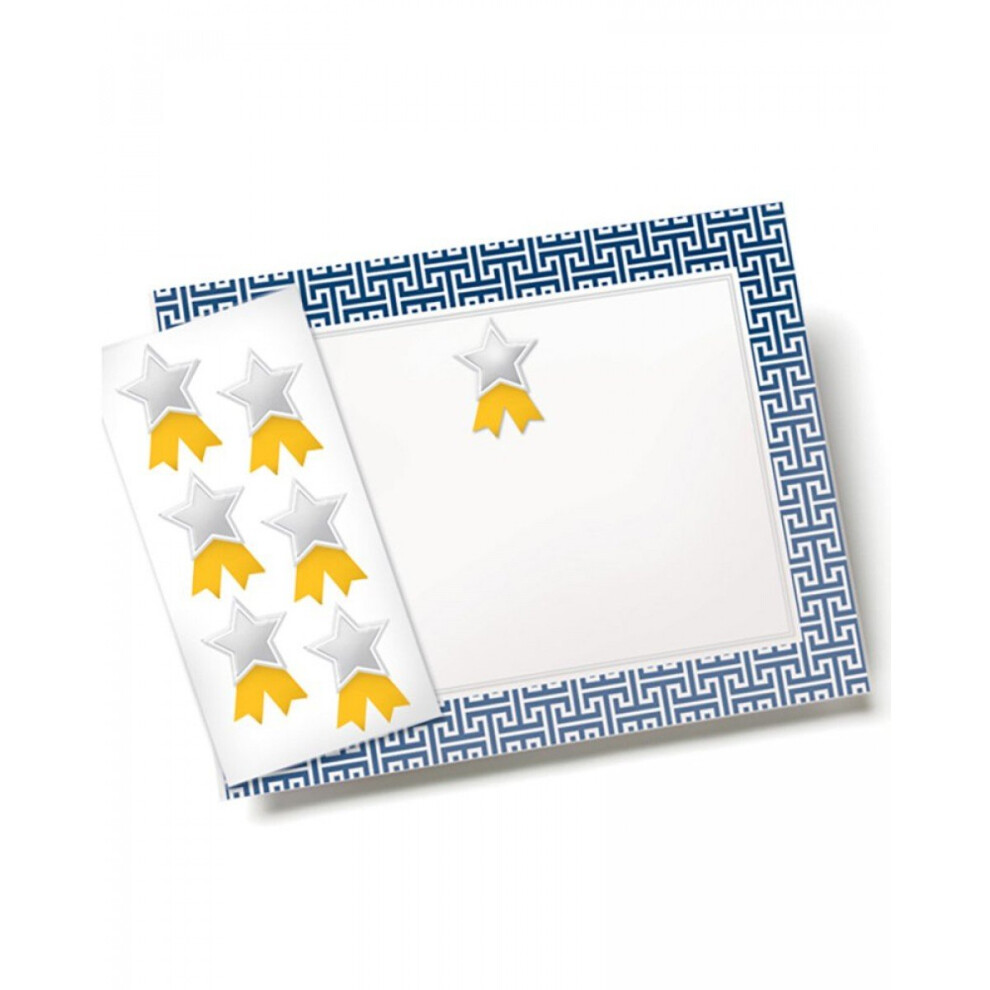 Kit De Papiers Et Sceaux Pour Certificats Bordure Bleue - 12 Unit S-image