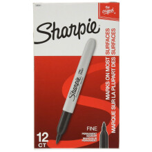SHARPIE Μόνιμος Μαρκαδόρος, Λεπτή Μύτη, Μαύρος (30101) (12 Μαρκαδόροι)