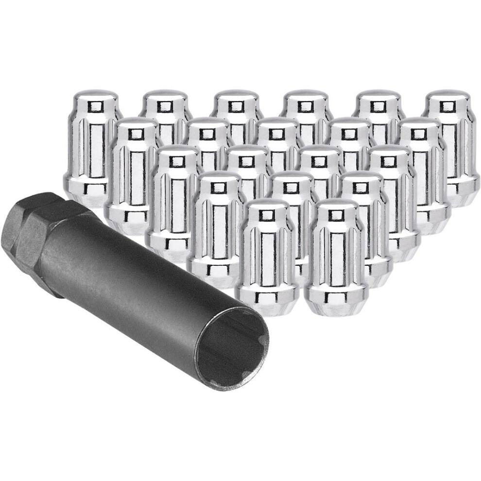 Ceco Chrome Spline Drive Tuner Installation Kit 20 Lug Nuts & 1 Key 12X1.50 R.h. Thread Pitch 698918004861