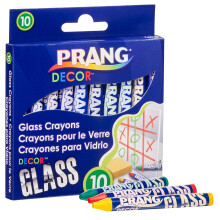 Crayones de Vidrio PRANG Decor, para Vidrio, Ventanas y Espejos, Lavables, Set de 10 Colores (74010)