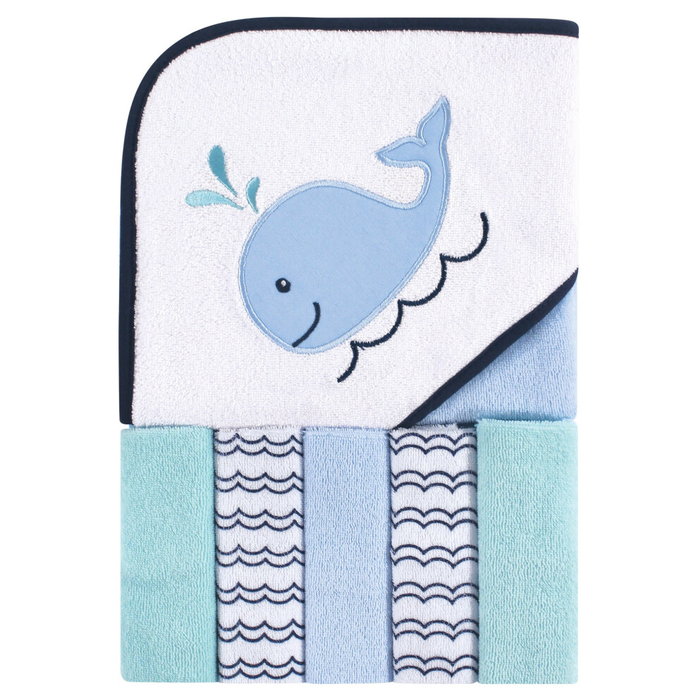 Luvable Friends Hooded Towel And 5 Washcloths, Girl Fox