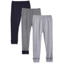 Luvable Friends Unisex Dětské bavlněné kalhoty, pruhy námořnická šedá, 18-24 měsíců