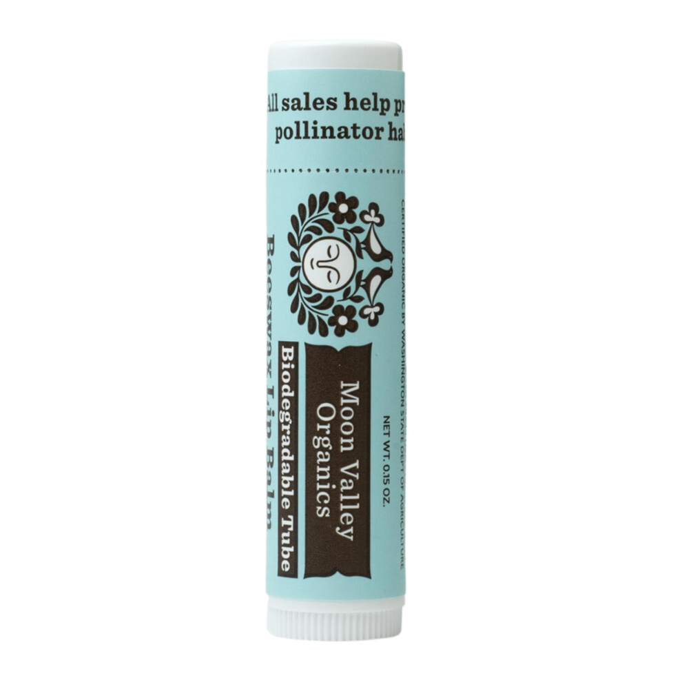 Moon Valley Organics Beeswax Lip Balm for Moisturizing Lips and Cuticles COOL MINT VANILLA  1Pack