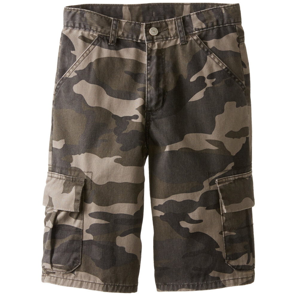 Wrangler Authentics boys Classic Cargo shorts  Dark Khaki Camo  8 Husk