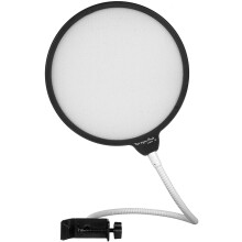 Dragonpad USA 6"""" Microfono Studio Pop Filter con Morsetto - Nero/Bianco