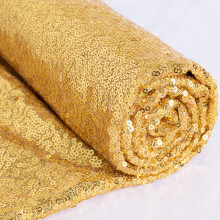 3 Feet 1 Yards-Gold-Sequin Fabric by The Yard Sequin Fabric Ubrusov povlecen pro vnocn vzdobu (zlat)