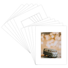 Paket med 10 16x20 VITA Bildramar med Vit Kärna Färdigskuren för 11x14 Bilder