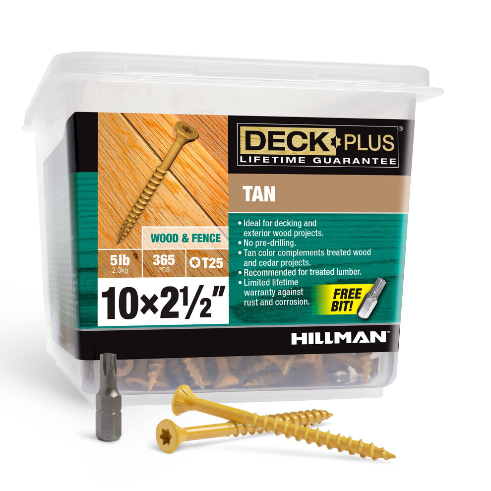 Deck Plus Wood Screws  Tan Exterior Screws  #10-2.5   5lb Box  48416  White-image-OPC-PFY5WT2-NEW