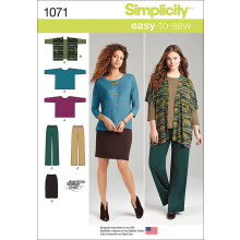 SIMPLICITY 1071 Miss & Plus Size Knit Sportswear Naaisjabloon Maat AA (XXS-XS-SM)