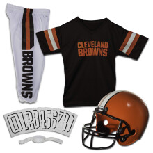 Franklin Sports Cleveland Browns Kids Football Uniform Set - NFL Youth Football Costume for Boys & Girls - Set Includes Helmet, Jersey & Pants - Large