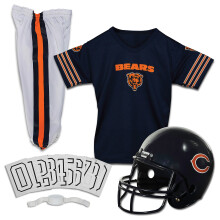 Franklin Sports Chicago Bears Kinder Fußball Uniform Set - NFL Kostüm für Jungen & Mädchen - Set mit Helm, Trikot & Hose - Groß