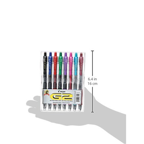 Pilot Pilot G2 Stifte, Premium Nachfüllbare Gelstifte 0,7mm, Assorted Farben, 8er Pack 2