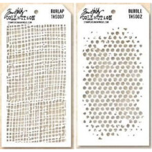 Tim Holtz Layering Stencils Duo Pack ~ Burlap & Bubbles !!!