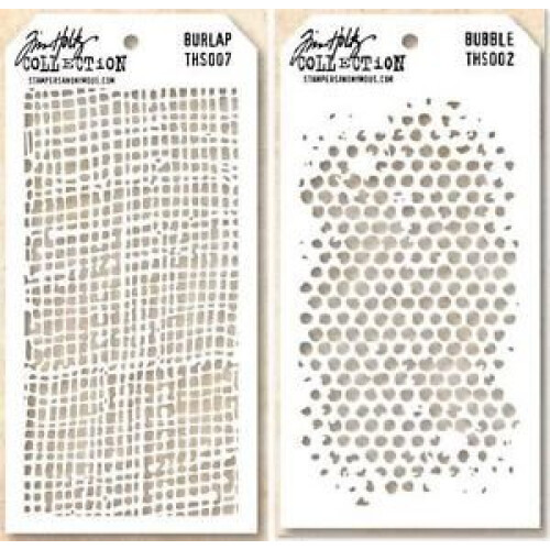Tim Holtz Layering Stencils Duo Pack ~ Burlap & Bubbles !!!