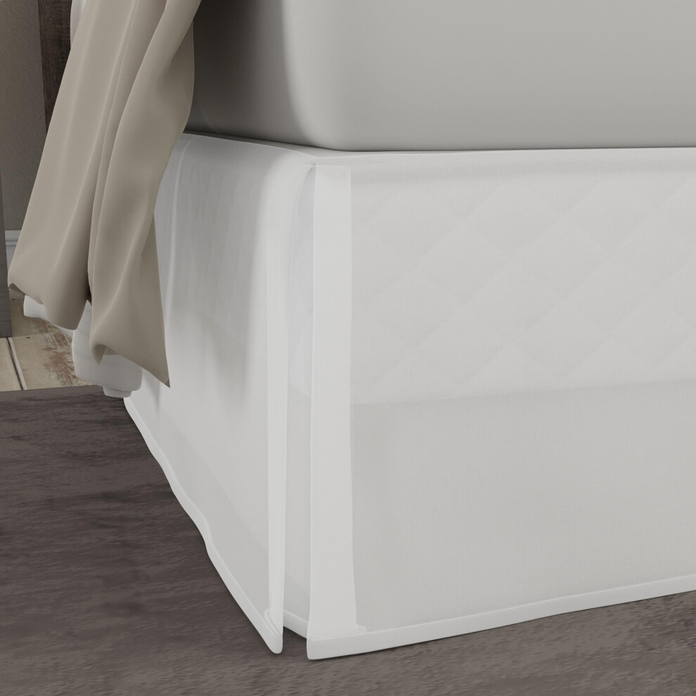 Todays Home TOH25014WHIT05 Microfiber Classic Tailored Styling Bed Skirt Dust Ruffle California King White