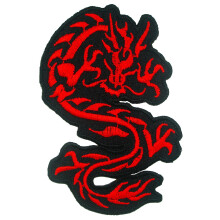 Chinesischer roter Drache zum Aufbgeln, bestickte Aufnher