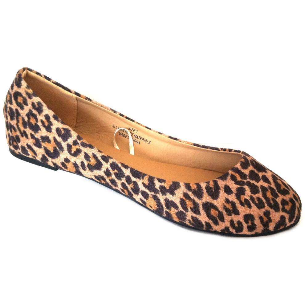 Ballerines plates pour femmes Shoes8teen, couleurs unies et l  opards, 8600 Leopard Micro 9