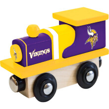 Obras -primas nfl minnesota vikings trem de brinquedos de madeira real para idades mais de 3
