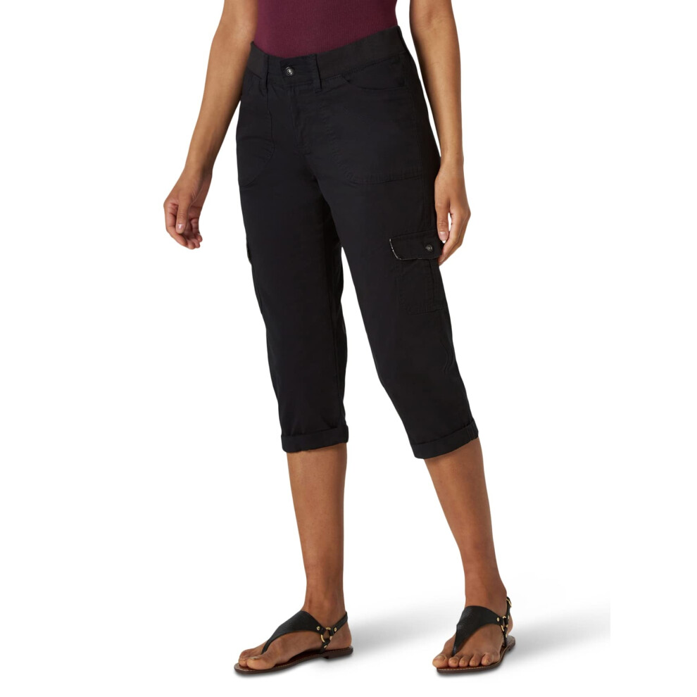 Pantalon cargo capri Lee Missy Relaxed Fit Austyn Knit pour femme, noir