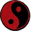 Red & Black Yin Yang Iron Sew on Patch / Applique 1