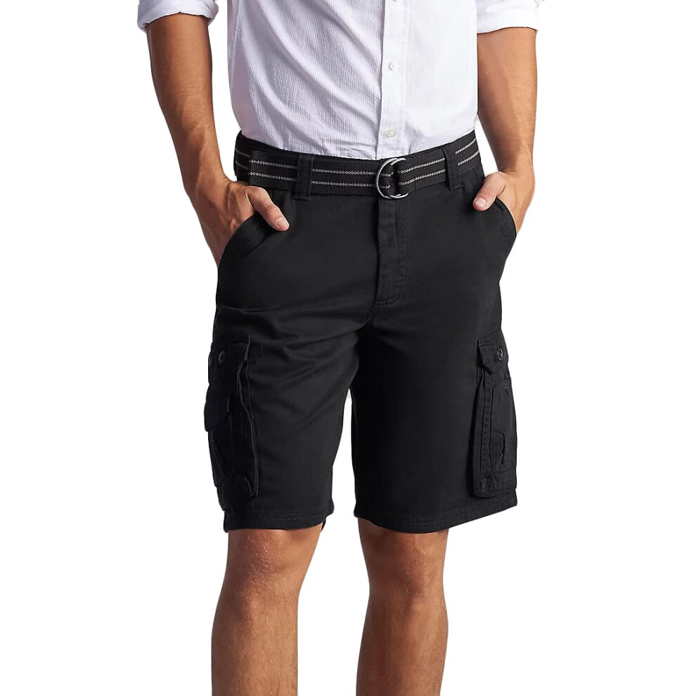 Lee Heren Dungarees Nieuwe Belted Wyoming Cargo Shorts Zwart 33 Vs-image