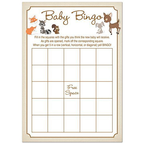 MyExpression.com 24 Ct Waldtiere Babyparty-Bingokarten 2