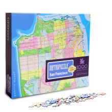 GeoToys Metropuzzle San Francisco Legpuzzels 1000 stukjes Gedetailleerde stadsplattegrond Aardrijkskundepuzzel Uitdagende puzzel voor volwassenen Leu