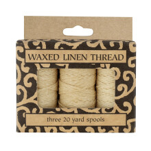 Lineco gewachstes echtes Leinengarn, 20 Yards, Packung mit 3 Spulen: Natur (BBHM208)