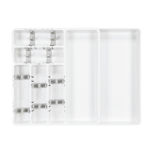 OXO OXO Organisator de gafta Plastic uitschuifbare lade-organizer 15,5 in wit 1