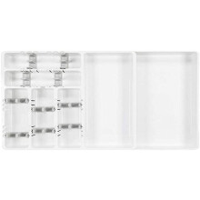 OXO Organizador de gaveta Organisateur de tiroir extensible en plastique 15,5 en blanc