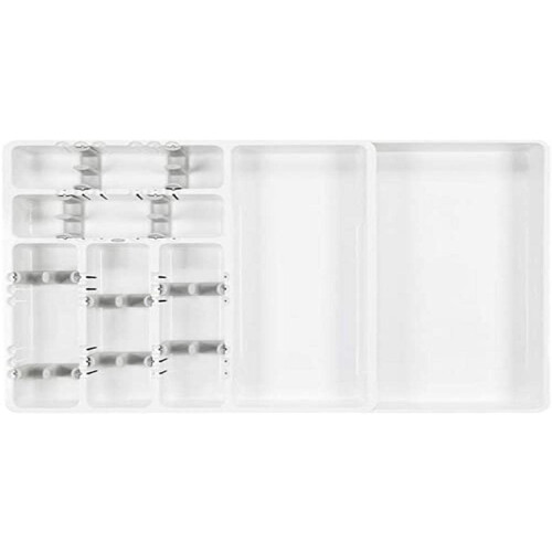 OXO OXO Organisator de gafta Plastic uitschuifbare lade-organizer 15,5 in wit