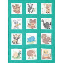 Jack Dempsey Needle Art Stickset   Forest Friends  , 22,9 x 22,9 cm, Block