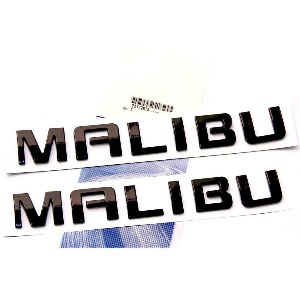 Yoaoo 2X Oem Malibu Nameplate Alloy Letter Emblem Badge Glossy F Black 602447173400