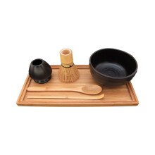 Bamboomn Brand - Matcha Bowl Set (Inkluderer sk?l Rest Tea Whisk Chasaku Tea Spoon & Bakke) 1 S?t sort