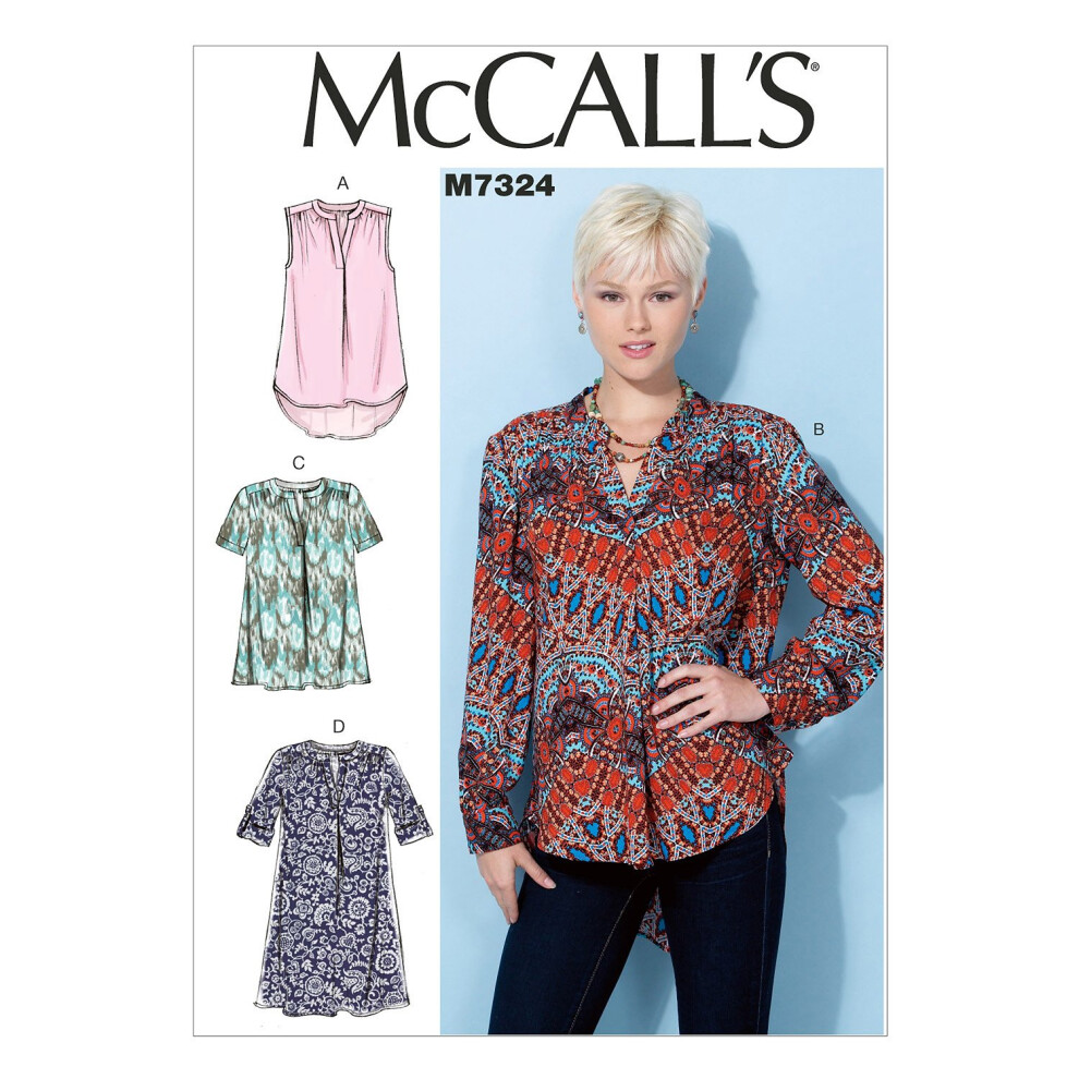 Patrons McCall's M7324 Hauts et tuniques     demi-patte pour femme, taille E5 (