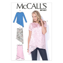 McCall's Patterns M7327 Misses' Shaped Hemline Tops E5 (14-16-18-20-2
