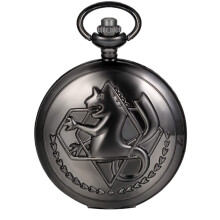 JewelryWe Vintage Fullmetal Alchemist Edward Elricin taskukello musta 31,9 tuuman ketjulla Halloweeniin
