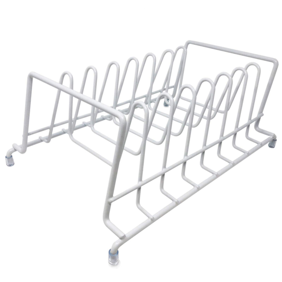 Huji Tellerhalter, T Pfe, Pfannen, Deckel, Organizer-Regal F R Schrank, Speisekammer Oder K Chentheke (Eins, Weiss)-image