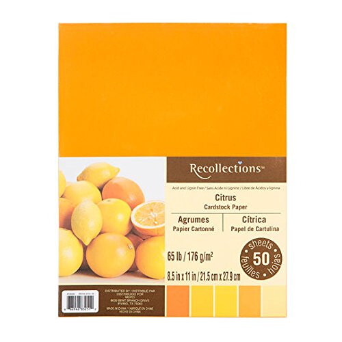 Χαρτί Καρτογράφου Recollections Citrus, 8.5" X 11" - 50 Φύλλα, 5 Χρώματα
