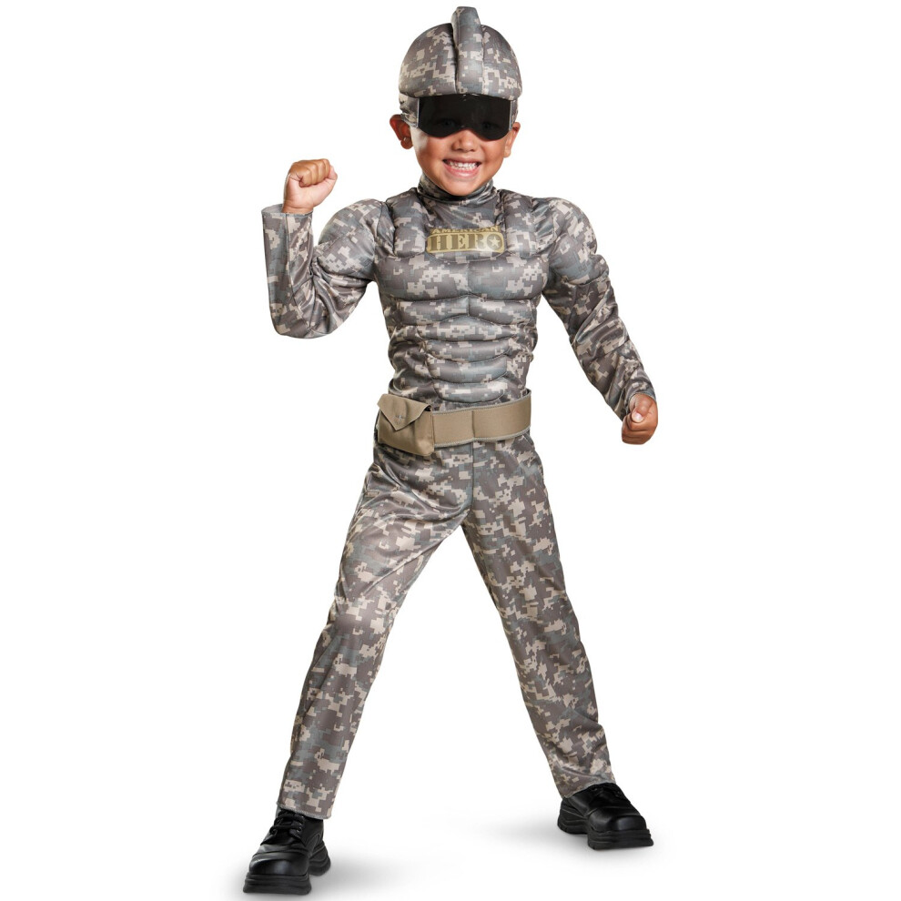 Costume de guerrier de combat pour tout-petits, muscl   , taille M/3T-4T
