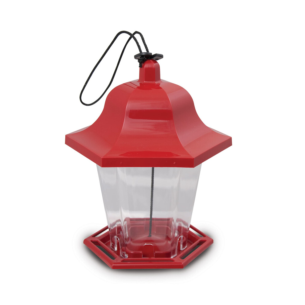 Pennington Songbird Lantern Bird Feeder Red 8 inches high 6 inches Wide at top 100511311