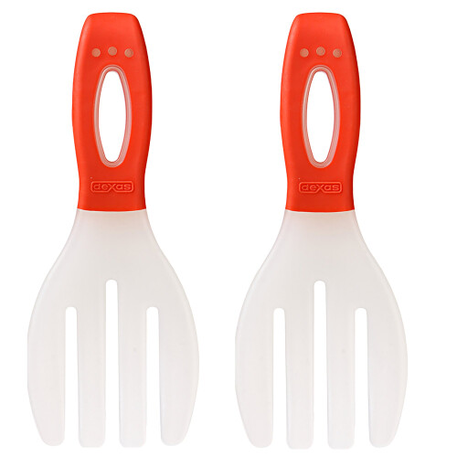 Dexas Long Handled Salad Hands  Red