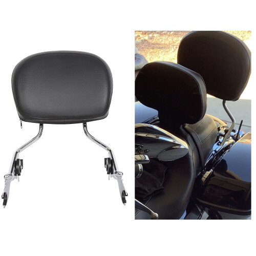 Detachable Sissy Bar with Backrest Pad Chrome Compatible with 2009202