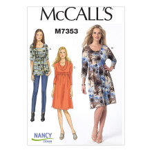 McCall's Patterns M7353 Misses' Raised Elastic-Waist Top and Dresses