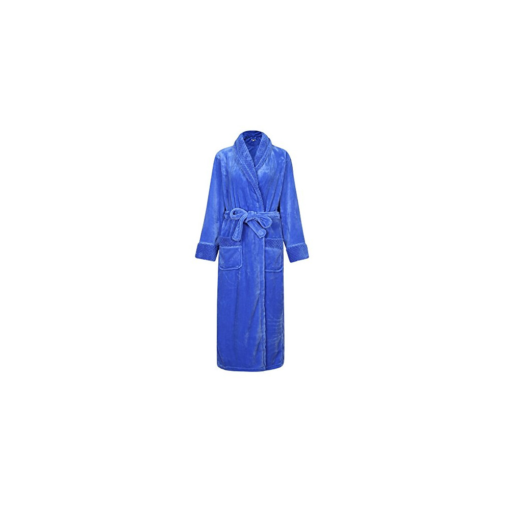 Peignoir en polaire doux et chaud pour femme Richie House RH1591-gM Bleu