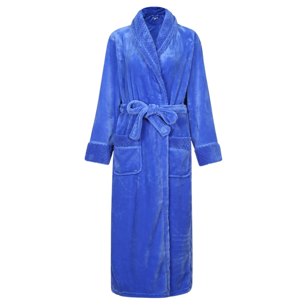 Peignoir en polaire doux et chaud pour femme Richie House RH1591-gS Bleu